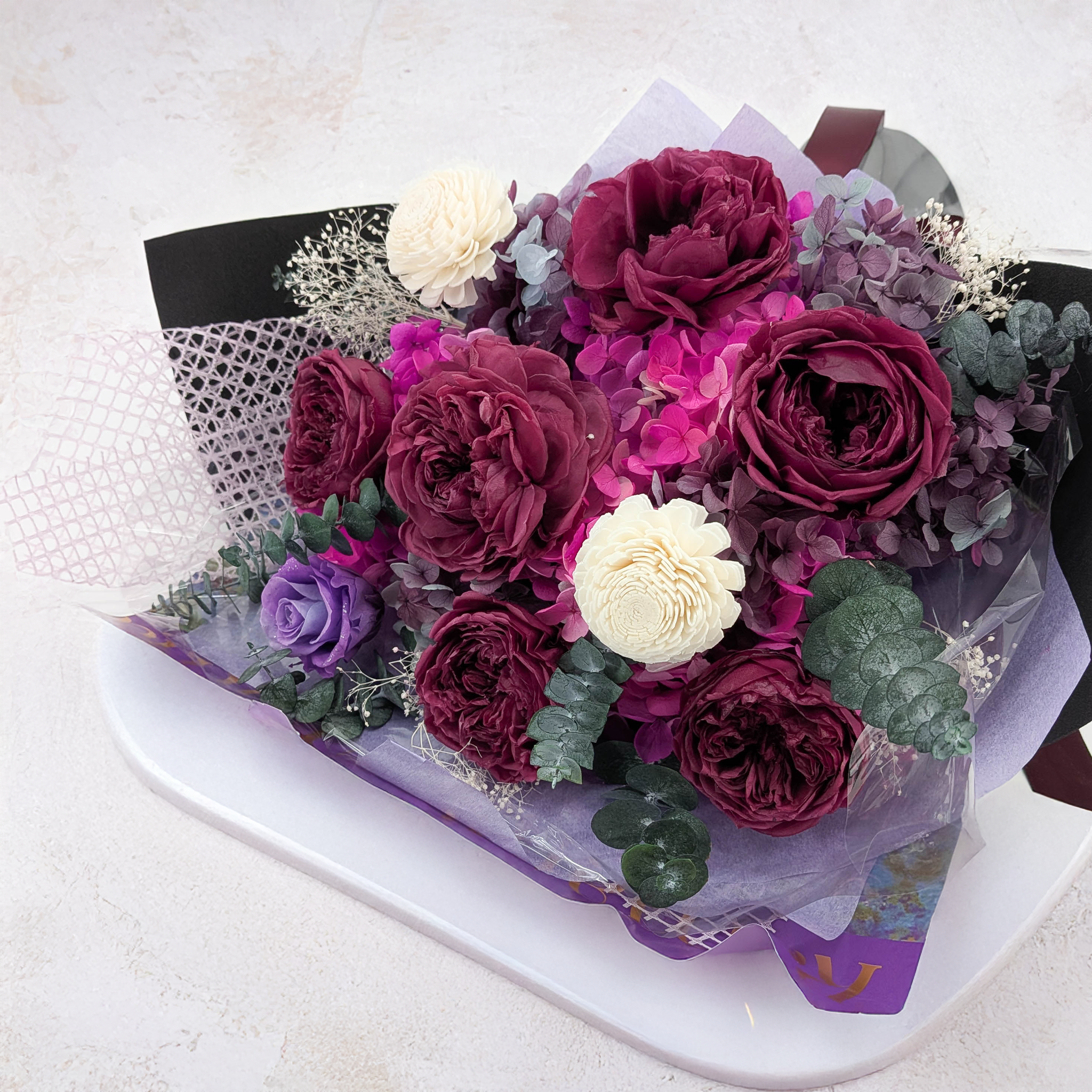 Premium-Blumenstrauß in Geschenkbox - EVERGIVE – A Lasting Gesture – Mystelle Royal