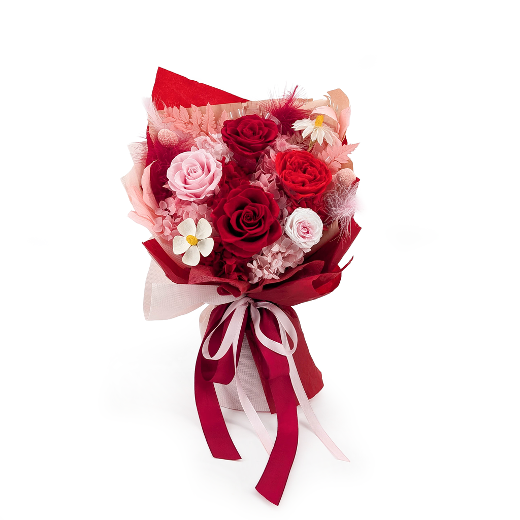 Premium-Blumenstrauß in der Box - EVERGIVE – A Lasting Gesture – Red Desire