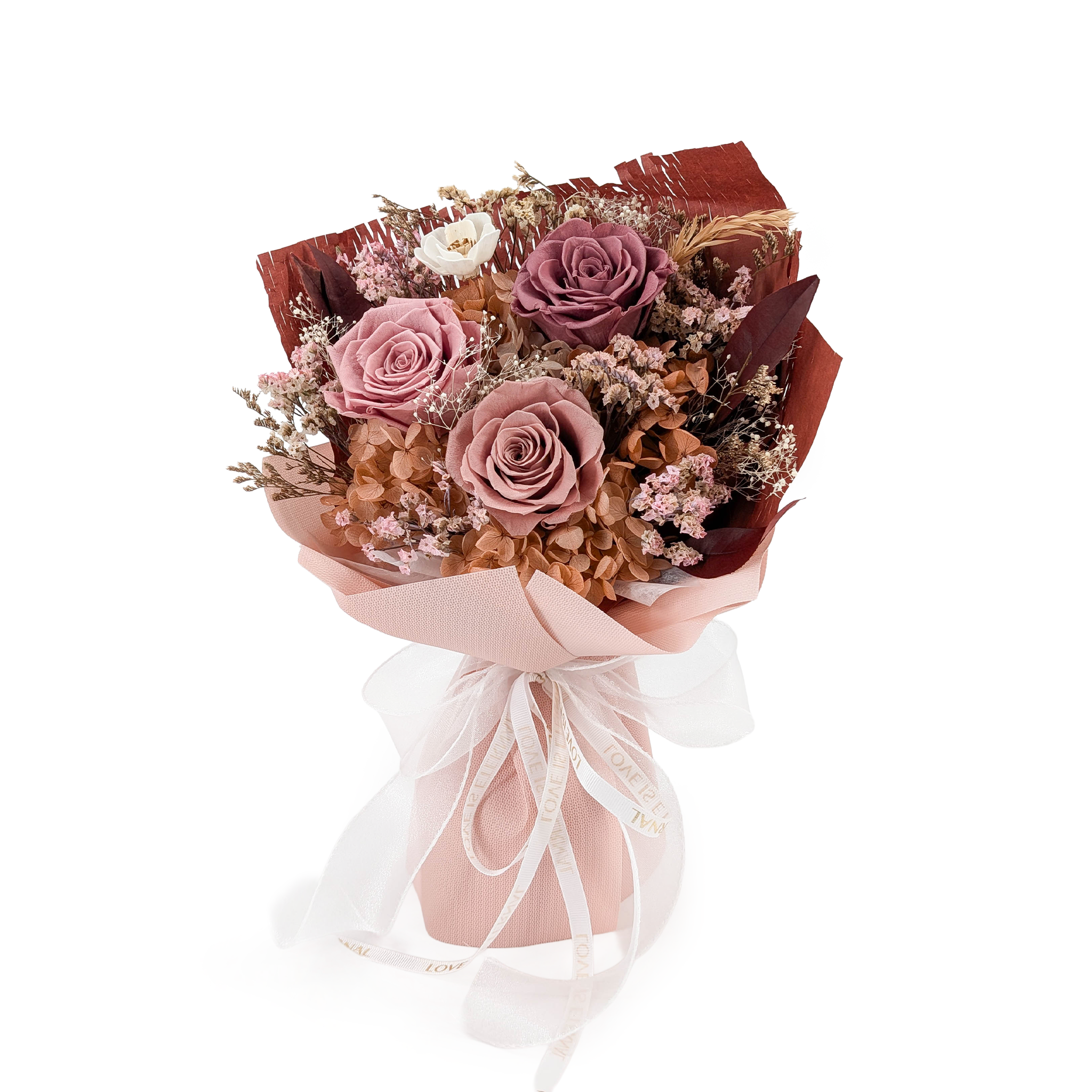 Premium-Blumenstrauß in der Box - EVERGIVE – A Lasting Gesture – Powder Charm