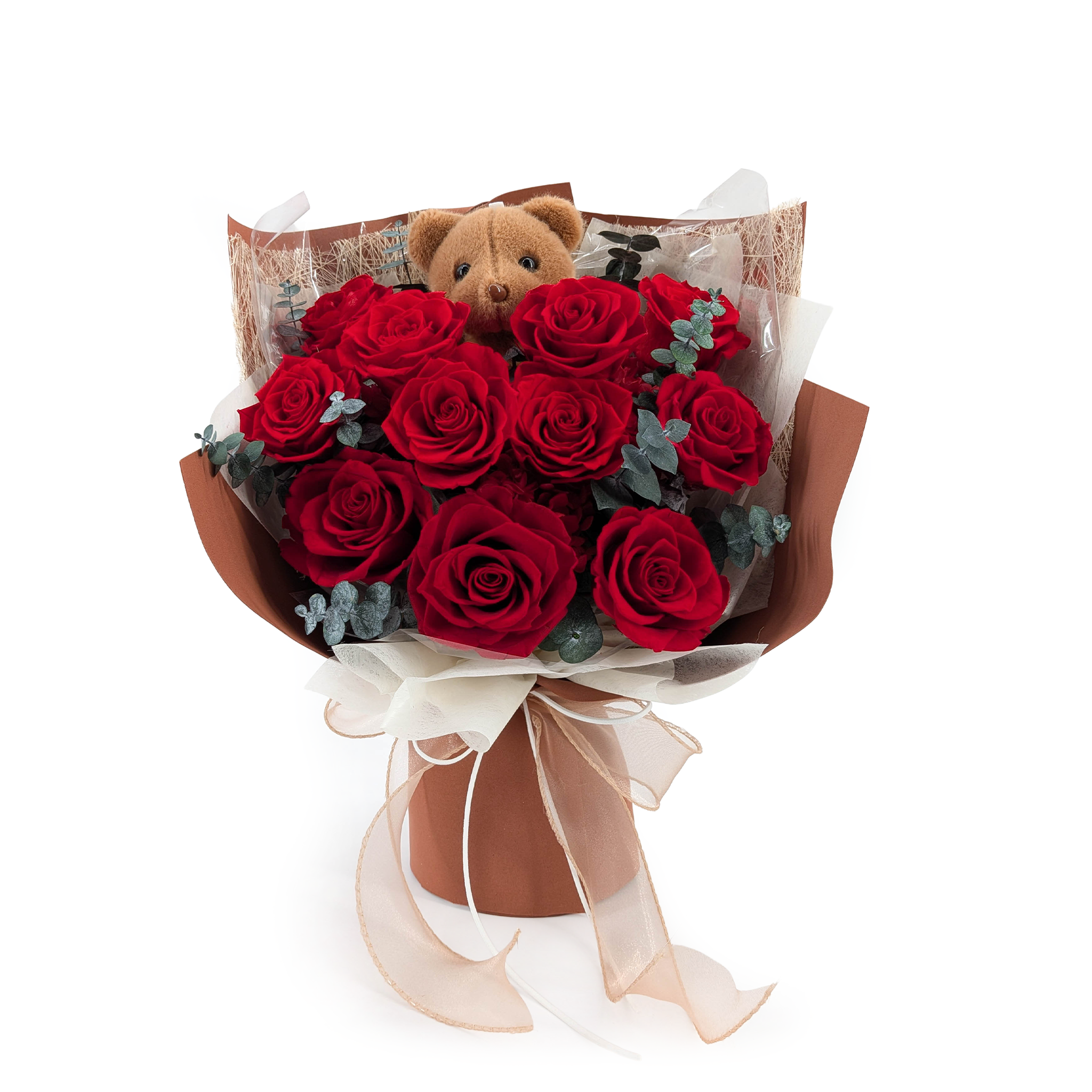 Premium-Blumenstrauß in der Box – EVERGIVE – A Lasting Gesture – Ruby Adore