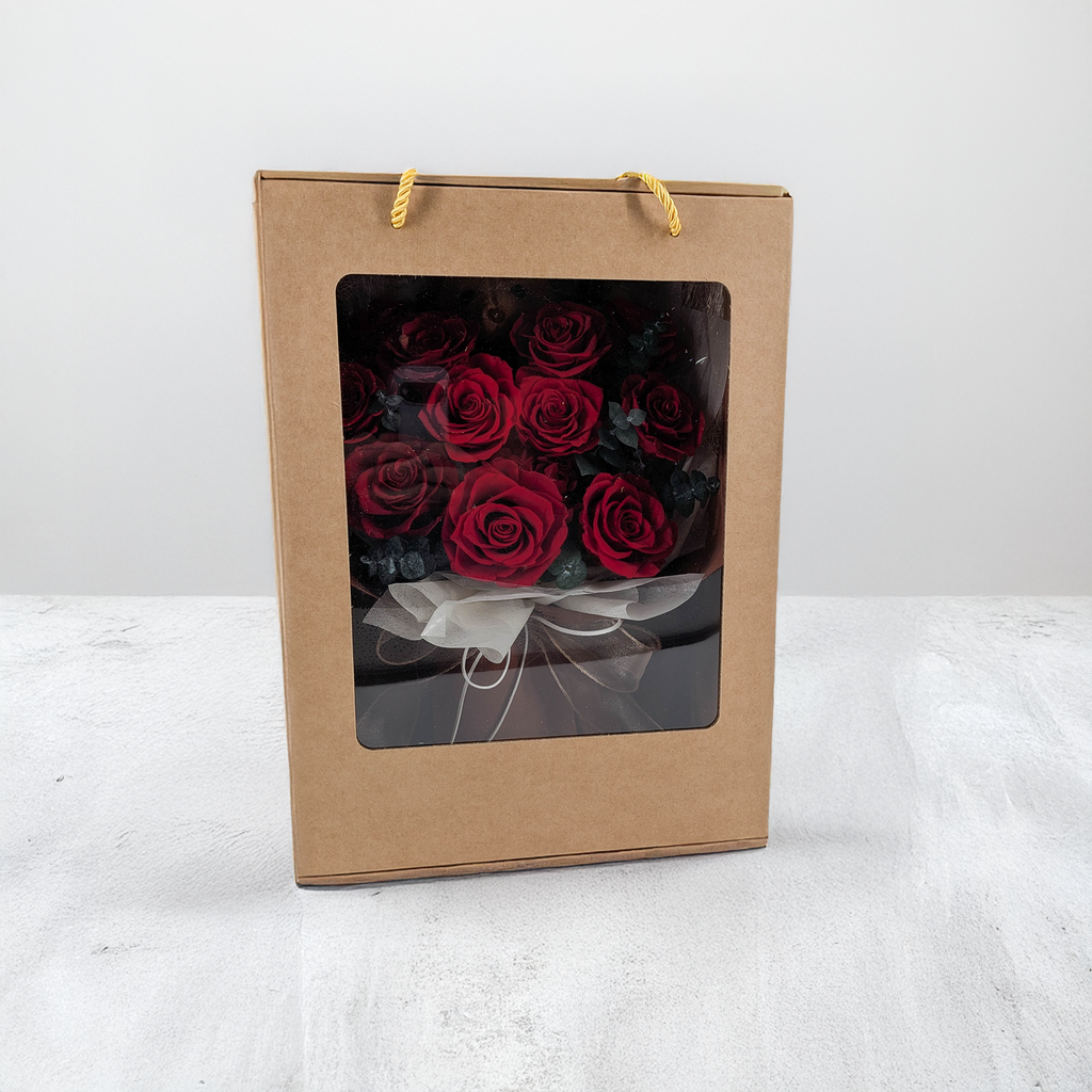 Premium-Blumenstrauß in der Box – EVERGIVE – A Lasting Gesture – Ruby Adore