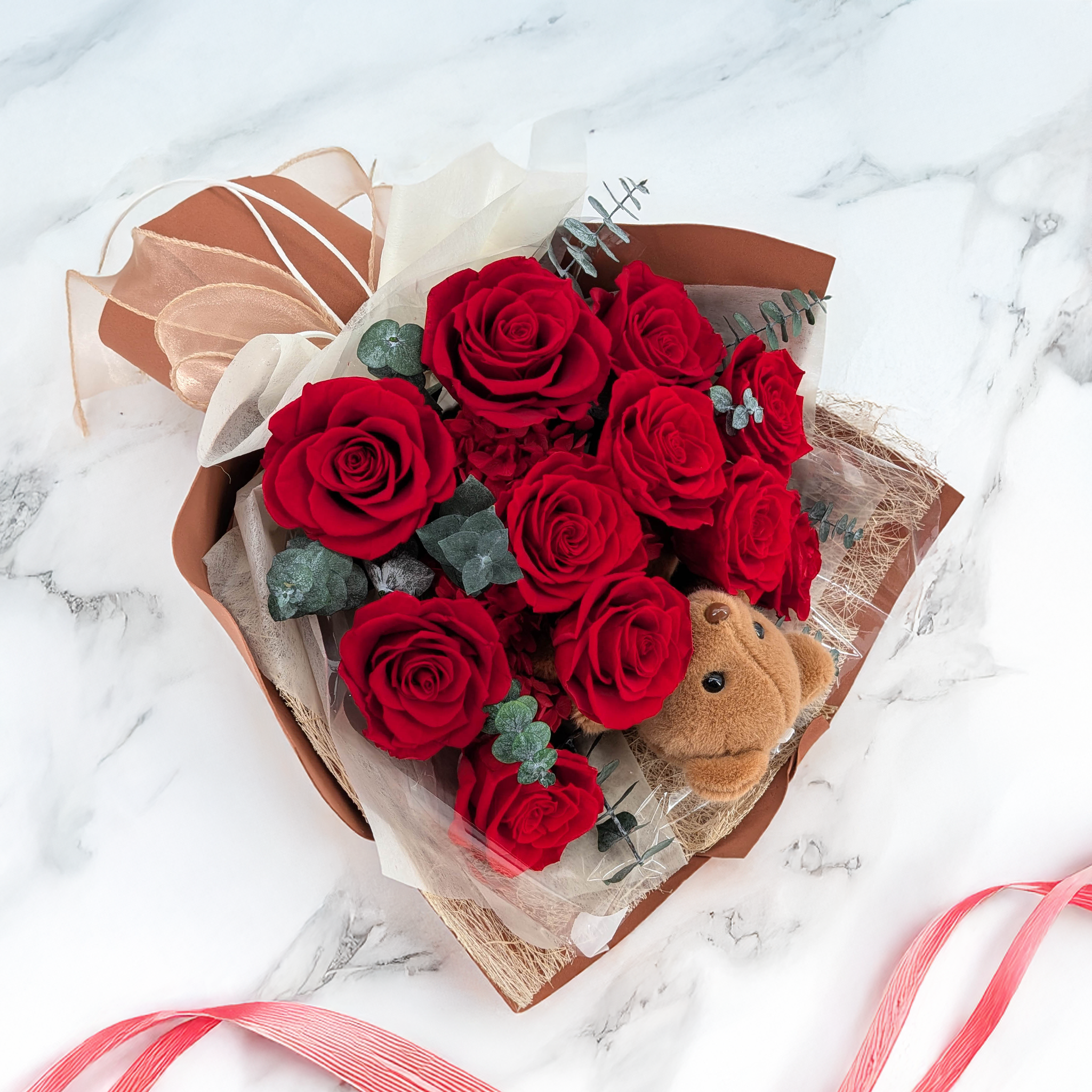 Premium-Blumenstrauß in der Box – EVERGIVE – A Lasting Gesture – Ruby Adore