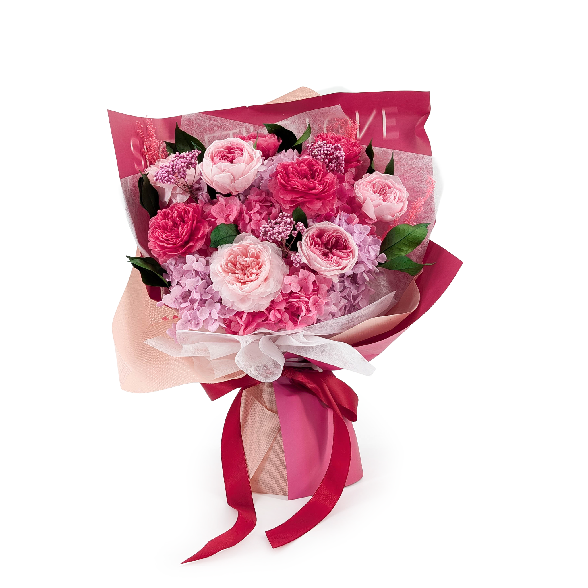 Premium-Blumenstrauß in der Box – EVERGIVE – A Lasting Gesture – Rosé Royal