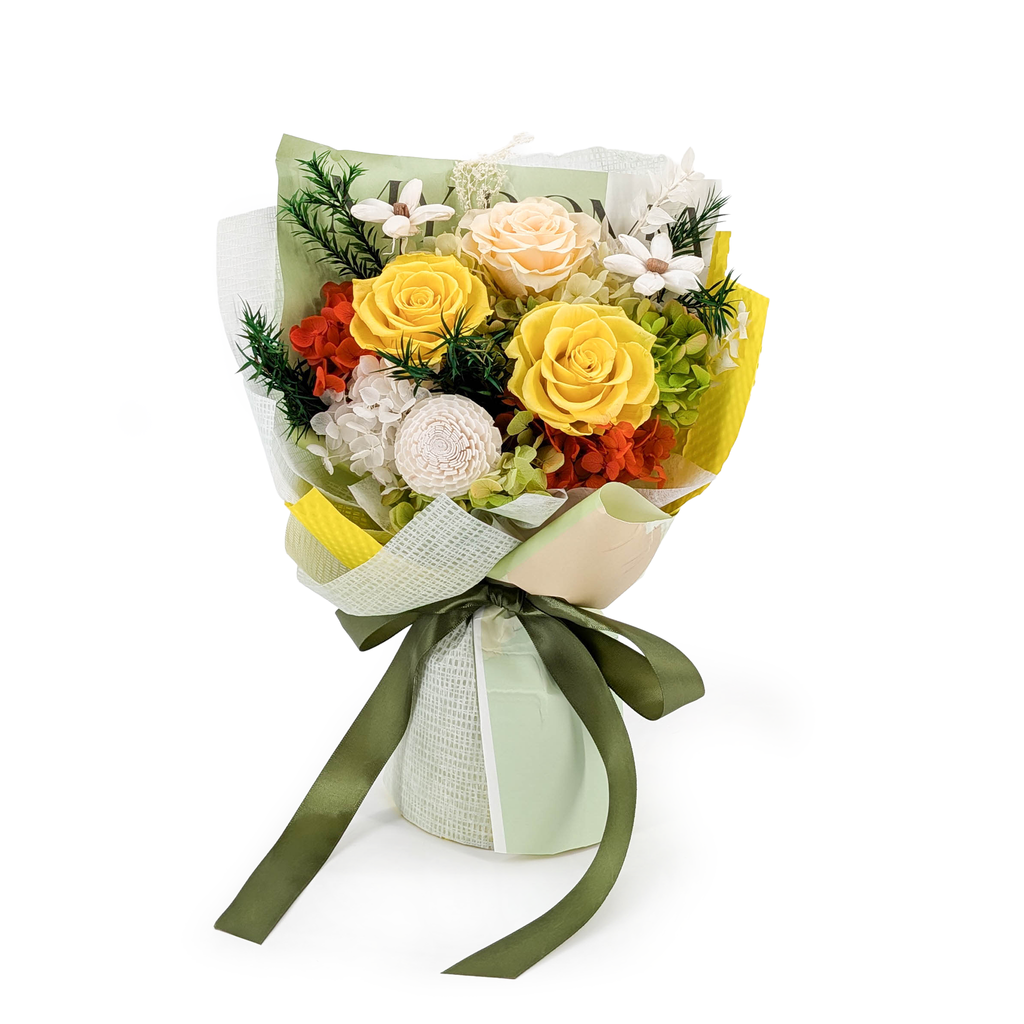 Premium-Blumenstrauß in der Box - EVERGIVE – A Lasting Gesture – Sunny Charm